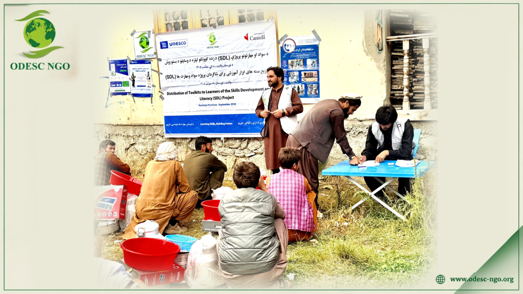Some moments from the distribution of Design and Tailoring toolkits to learners under the SDL Project in Nuristan Province.